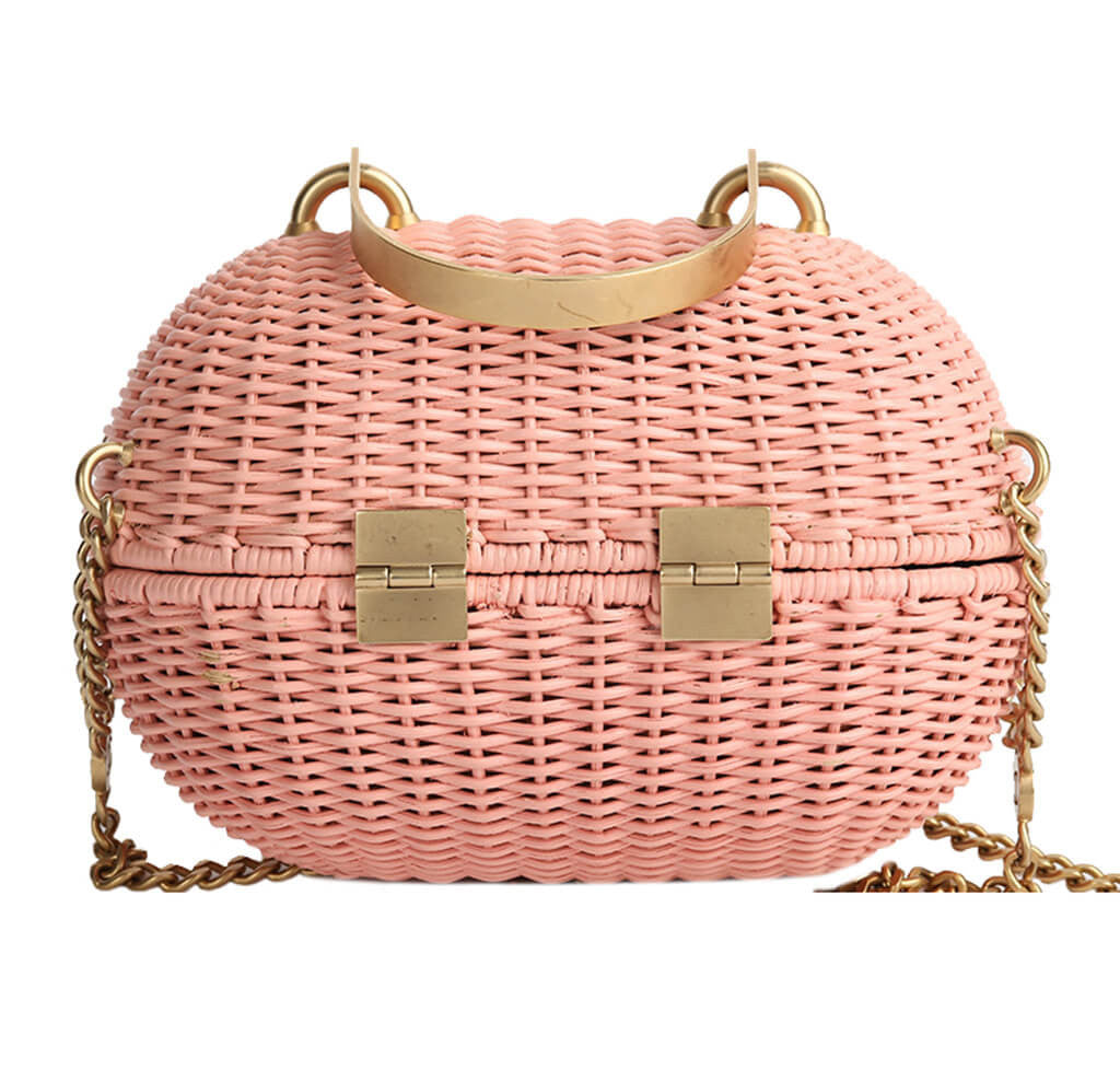 Chanel Wicker Shoulder Bag Pink - Gold Hardware | Baghunter