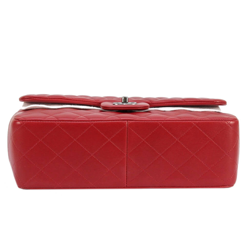 Chanel Jumbo Double Flap Bag Red Ruthenium Hardware | Baghunter