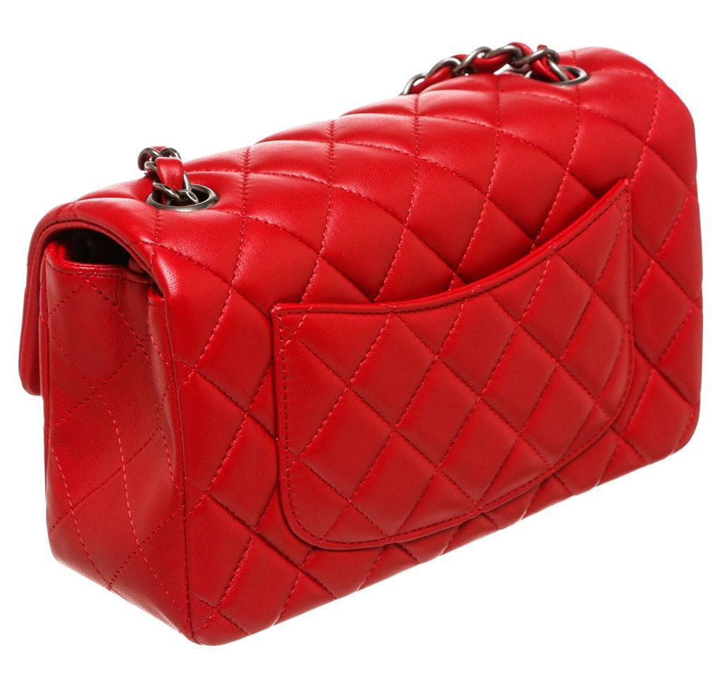 Chanel Mini Classic Shoulder Flap - Lambskin Red | Baghunter