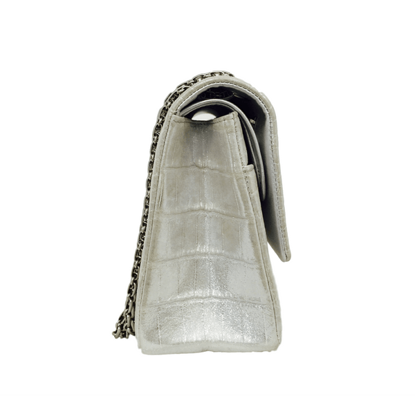 Chanel Reissue 2.55 Bag Silver Metallic Alligator | Baghunter