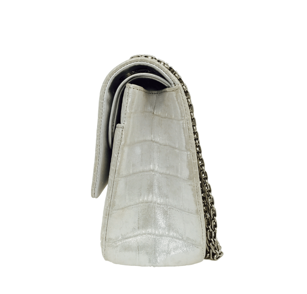 Chanel Reissue 2.55 Bag Silver Metallic Alligator | Baghunter