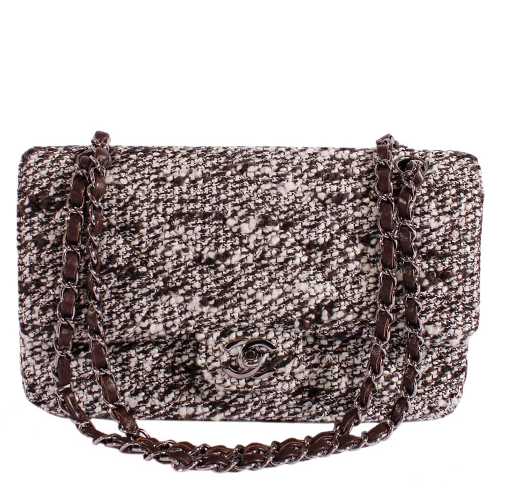 Chanel 2.55 Medium Bag Tweed Multi-Color - Silver Hardware | Baghunter