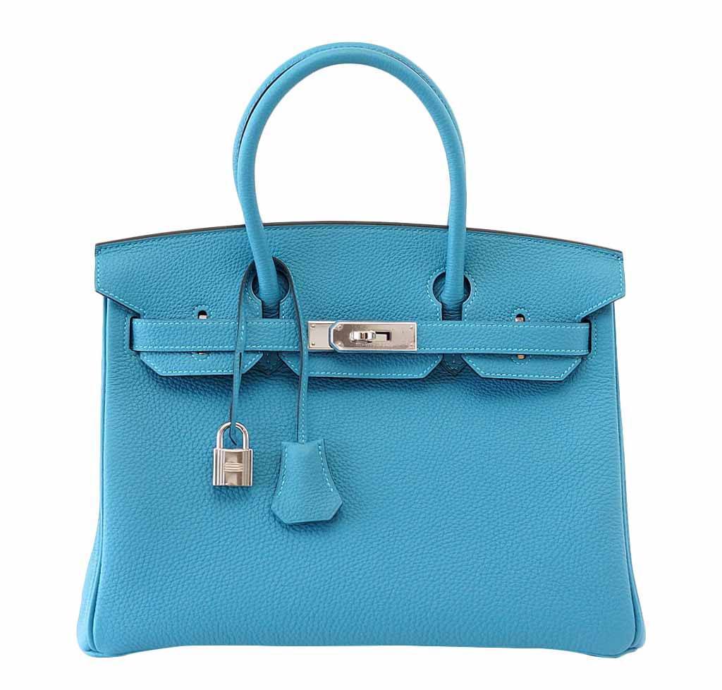 Hermès Birkin 30 Turquoise - Togo Leather PHW | Baghunter