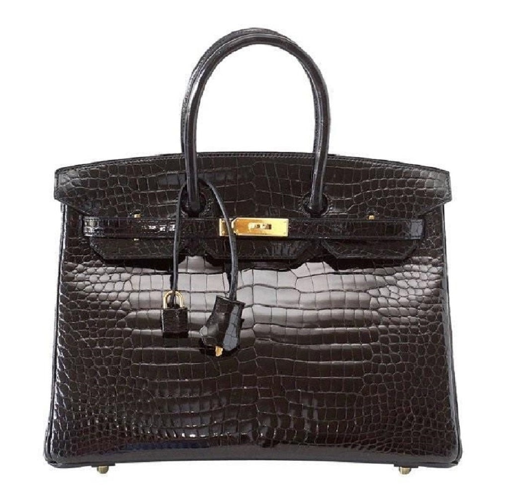 Hermès Birkin 35 Porosus Crocodile Noir GHW Bag | Baghunter