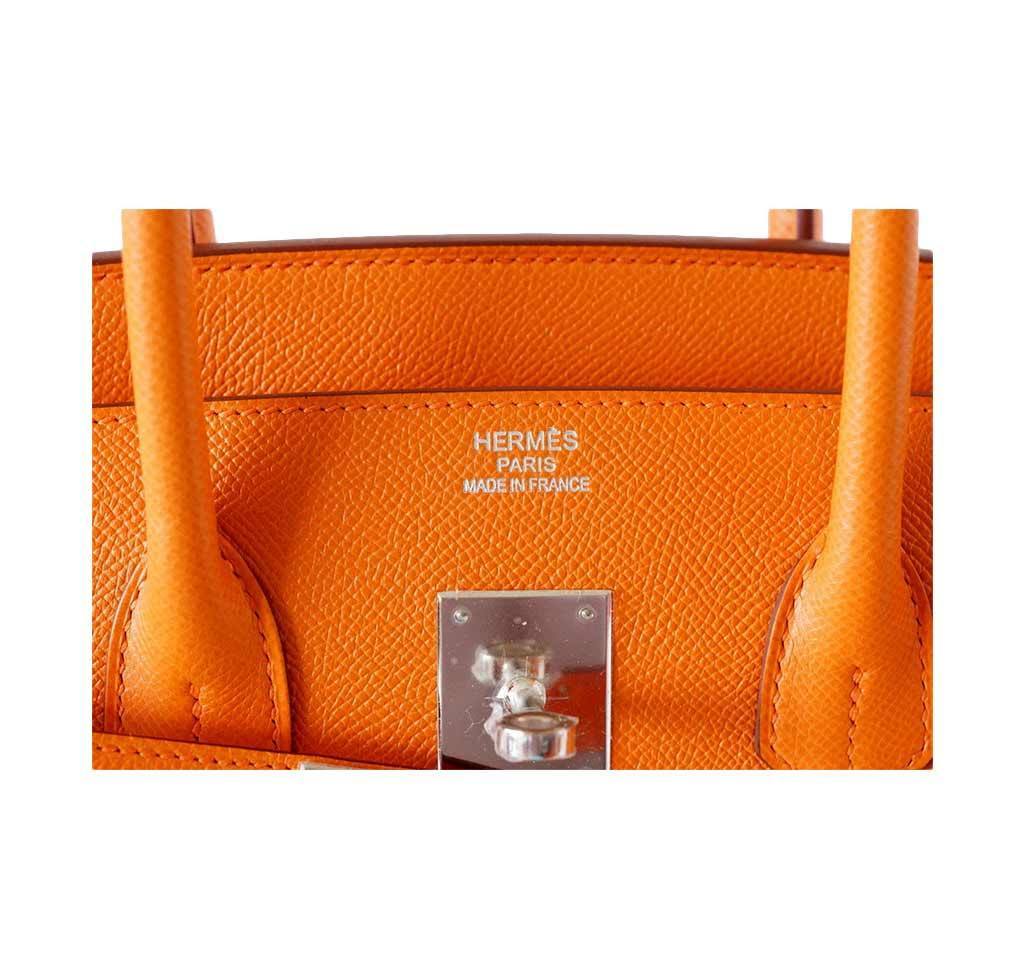 hermes orange leather