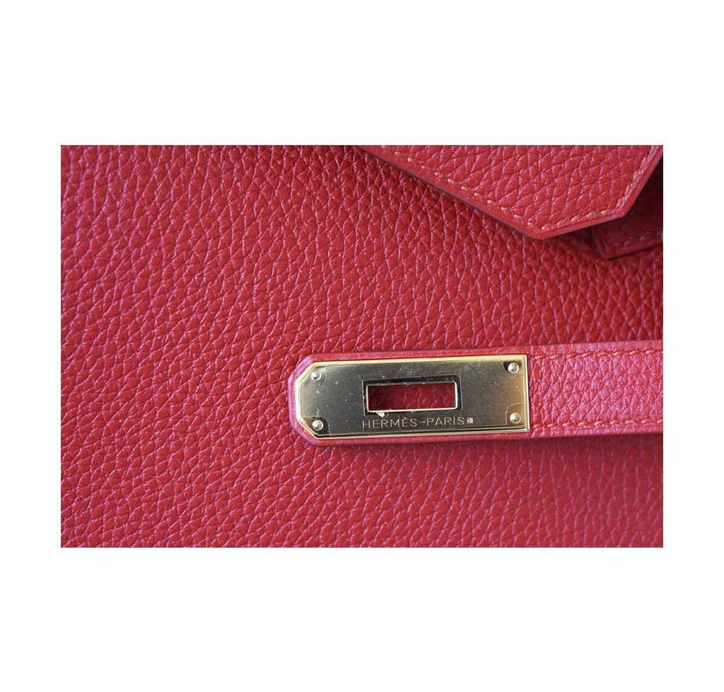 Hermès Birkin 25 Vermillion - Togo Leather GHW | Baghunter