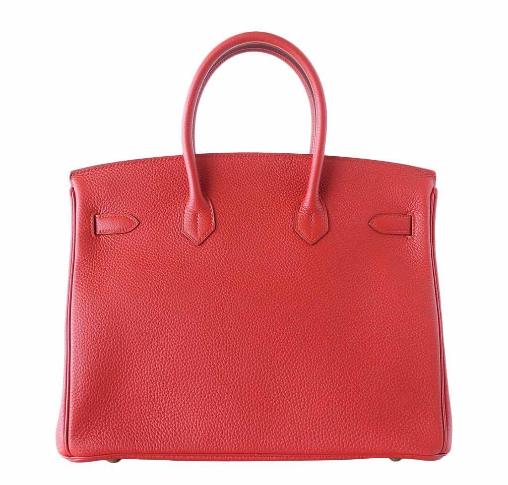 Hermès Birkin 35 Vermillion - Togo Leather GHW | Baghunter