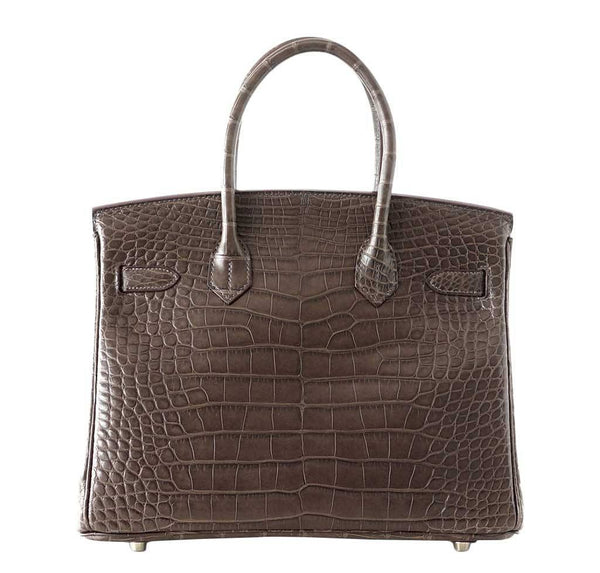 Hermès Birkin 30 Gris Elephant Matte Alligator Bag | Baghunter