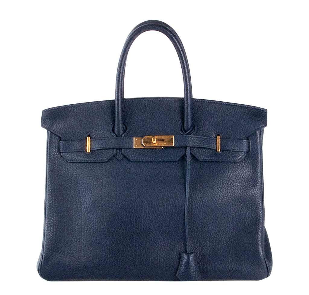 Hermès Birkin 35 Navy - Fjord Leather GHW | Baghunter
