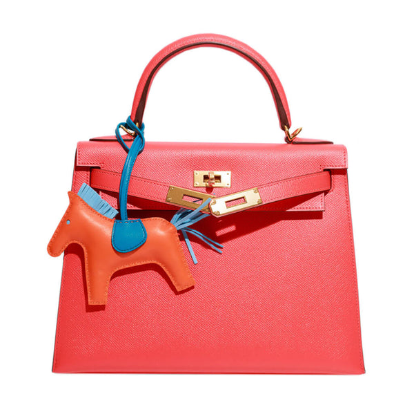 Hermes Rodeo Horse MM Bag Charm Orange - Milo Lambskin | Baghunter