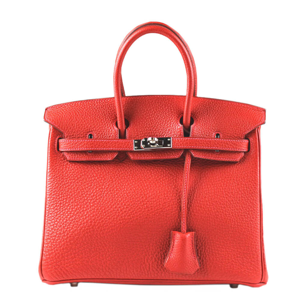 Hermès Birkin 25 Bag Vermillion - Togo Leather Palladium Hardware | Baghunter