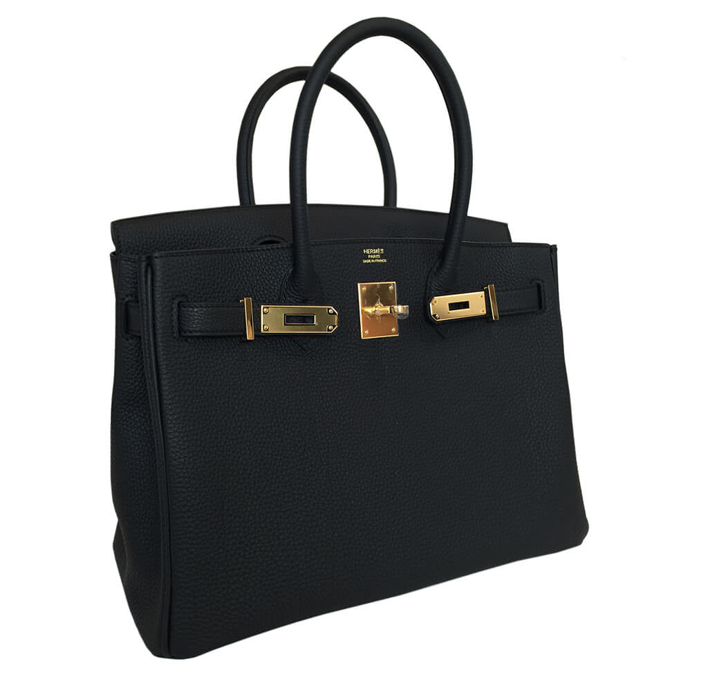 Hermès Birkin 30 Bag Black Togo Leather 