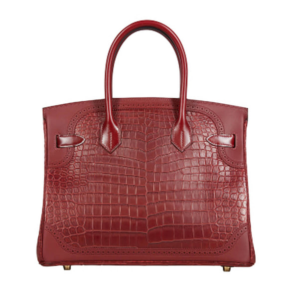 Hermès Birkin Ghillies 30 Bag Bourgogne & Rouge H - Crocodile Skin ...
