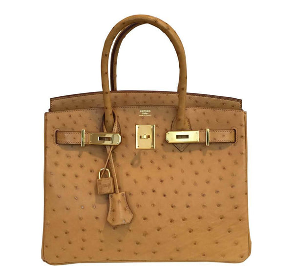 Hermès Birkin Ostrich Bag Gold 30cm | Baghunter