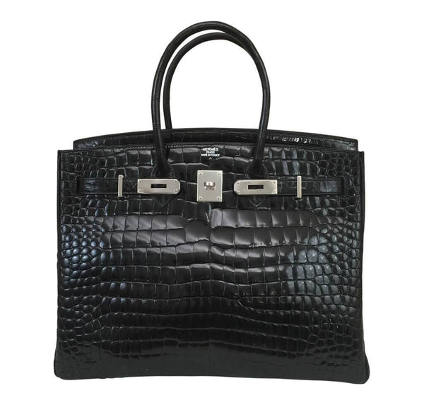 Hermès Crocodile Birkin 35 Black Bag | Baghunter