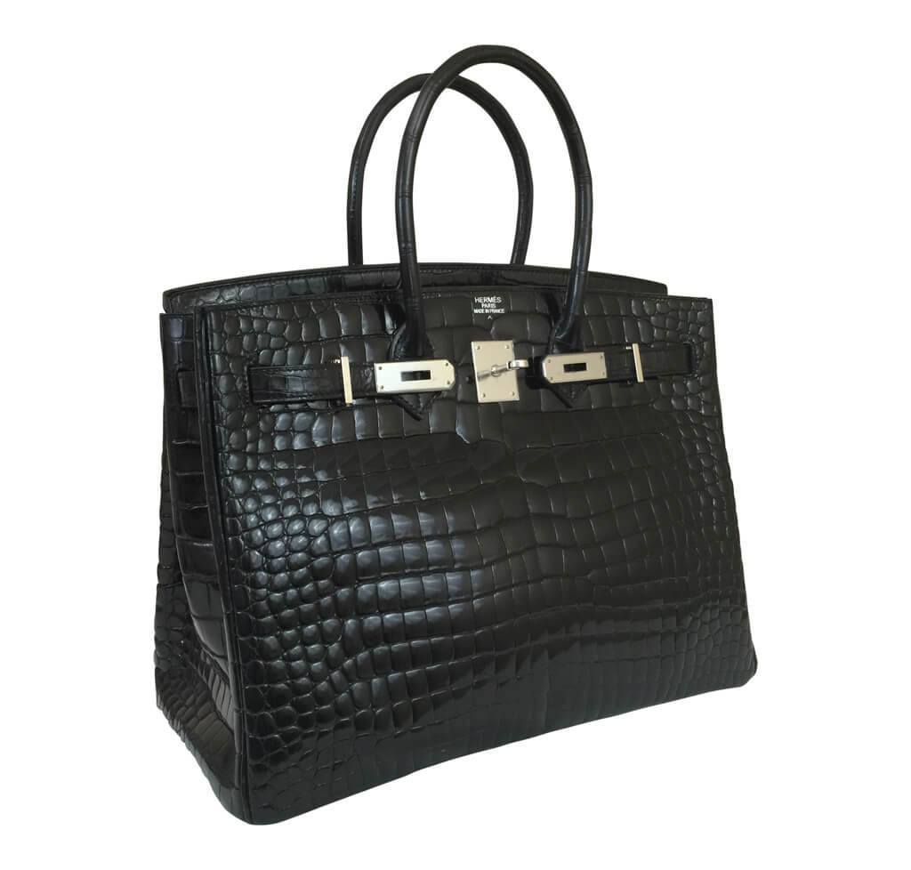 hermes black crocodile bag