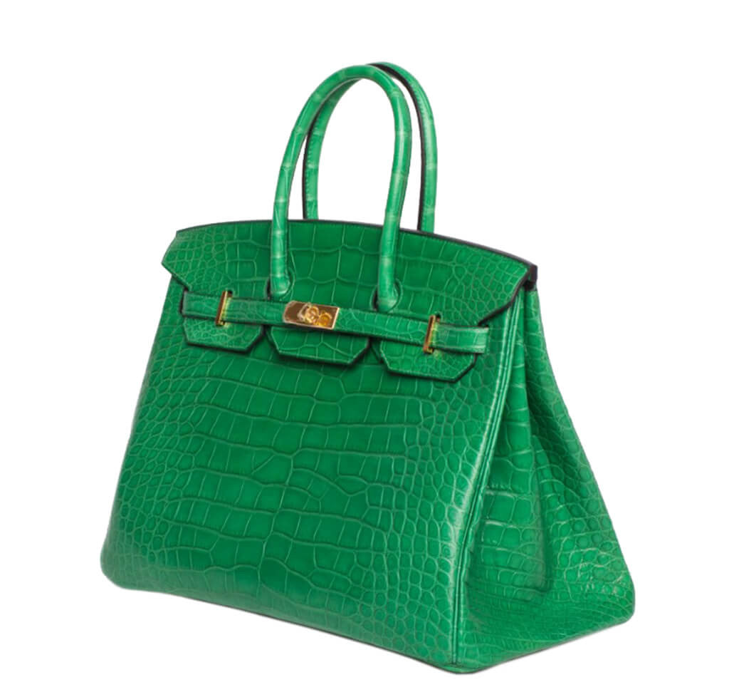 Hermès Birkin 35 Bag Cactus Matte Alligator - Gold Hardware | Baghunter