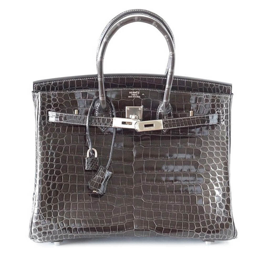 Hermès Birkin 35 Bag Graphite Porosus 