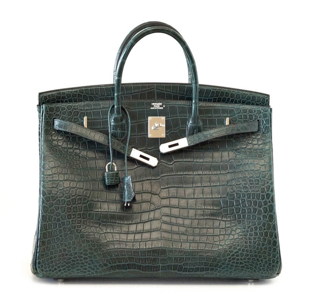 Hermès Birkin 40cm Bag Vert Fonce (Green) - Porosus Crocodile PHW ...