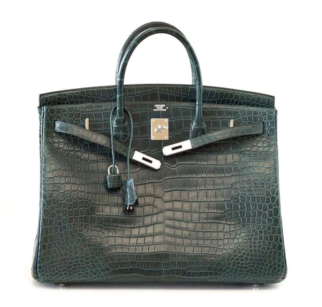 hermes birkin bag 40cm vert fonce matte porosus crocodile palladium hardware