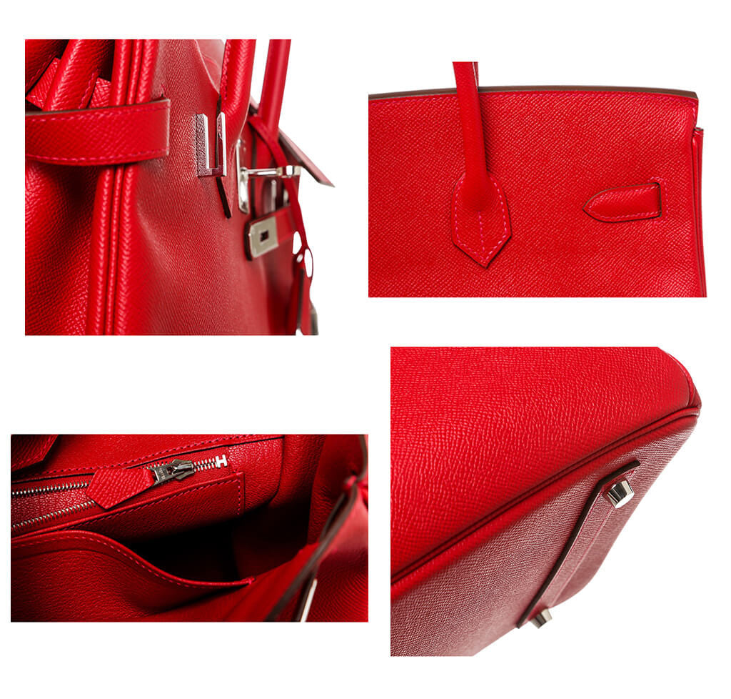 Hermès Birkin 35 Bag Rouge Casaque Epsom Leather - Palladium | Baghunter