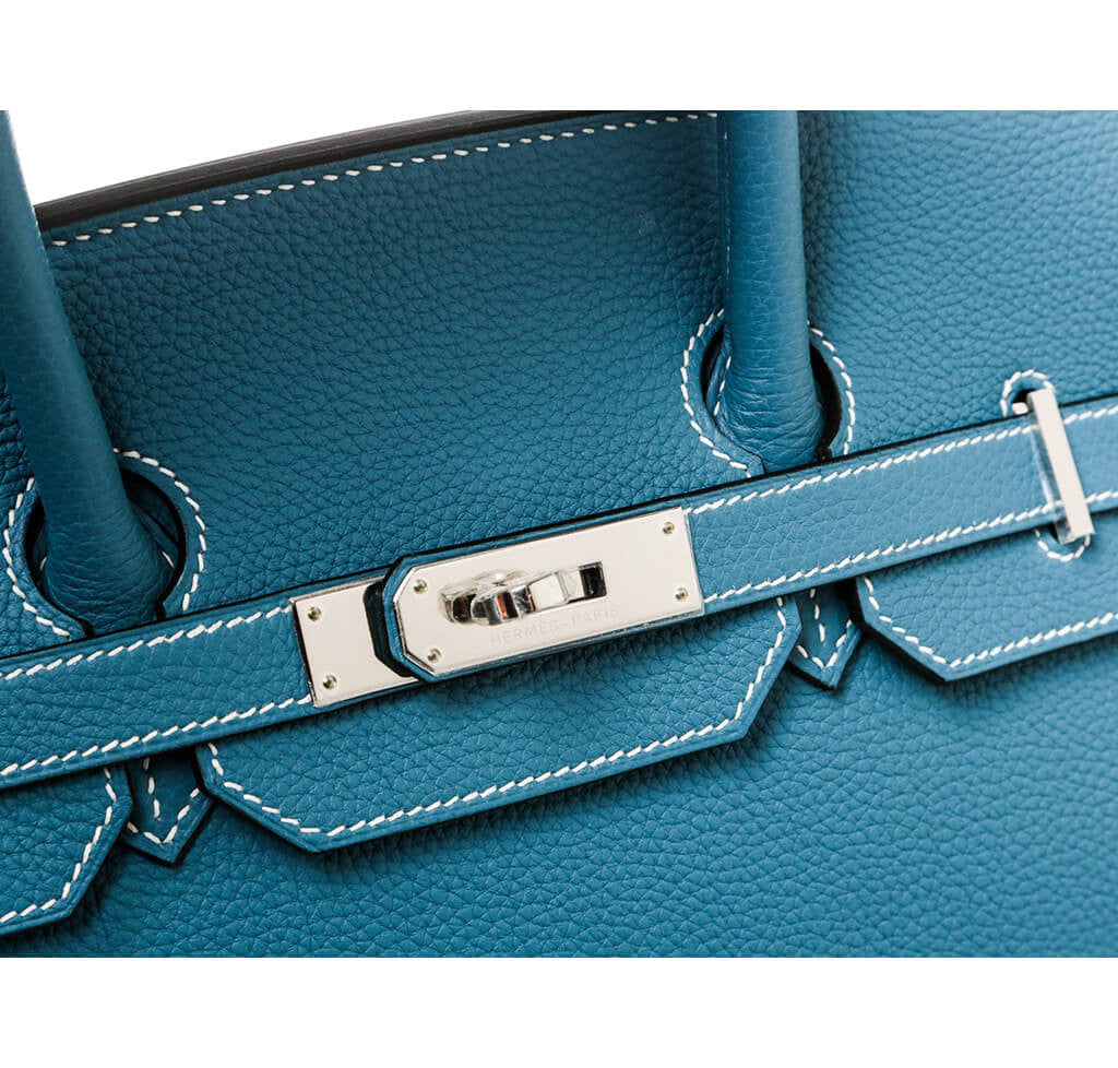 Hermès Birkin 35 Bag Blue Jean Togo Leather - Palladium Hardware ...