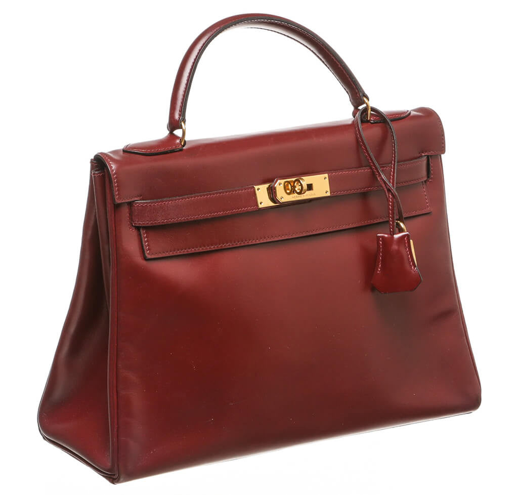 Kelly 32 Bag Burgundy Gold Hardware 