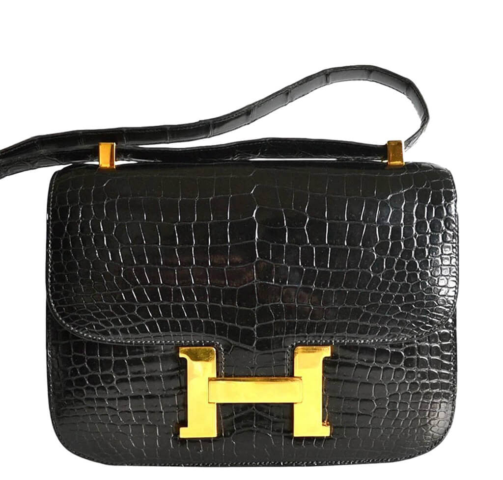 Hermès Constance 23 Vintage Bag Black - Porosus Crocodile GHW | Baghunter