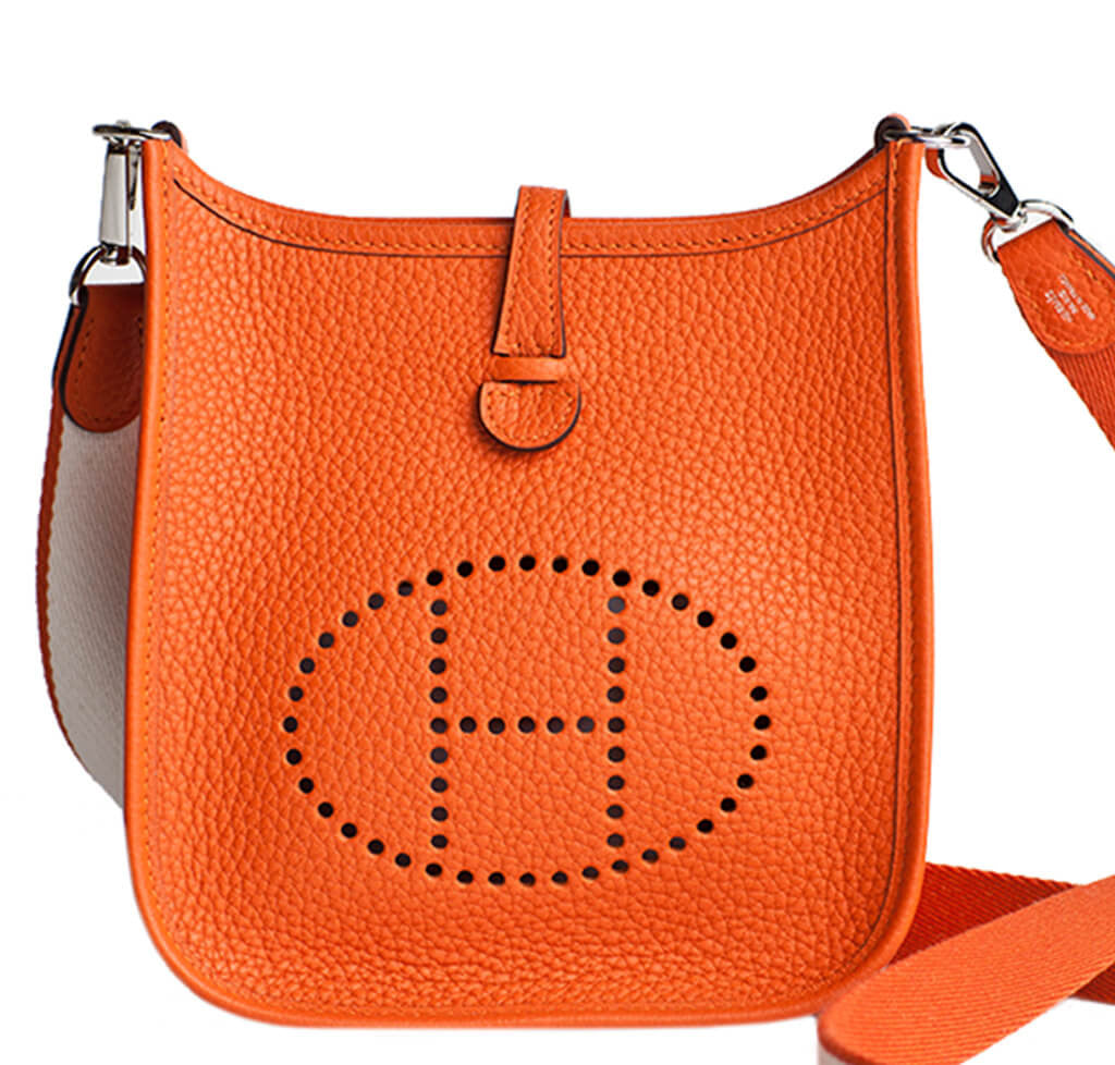 Herm s Evelyne  Mini Bag  TPM Classic Orange Togo Leather 