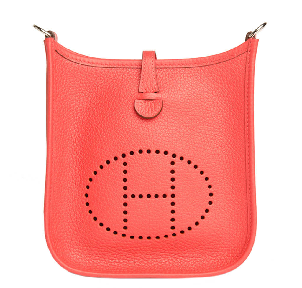 Hermès Evelyne Mini TPM Bag Rouge Pivoine - Palladium Hardware | Baghunter