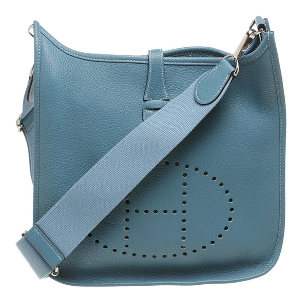 Hermès Evelyne PM Bag Blue Clemence Leather - Suede Interior | Baghunter