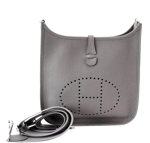 Hermès Evelyne PM Bag Etain - Clemence Leather Palladium Hardware ...