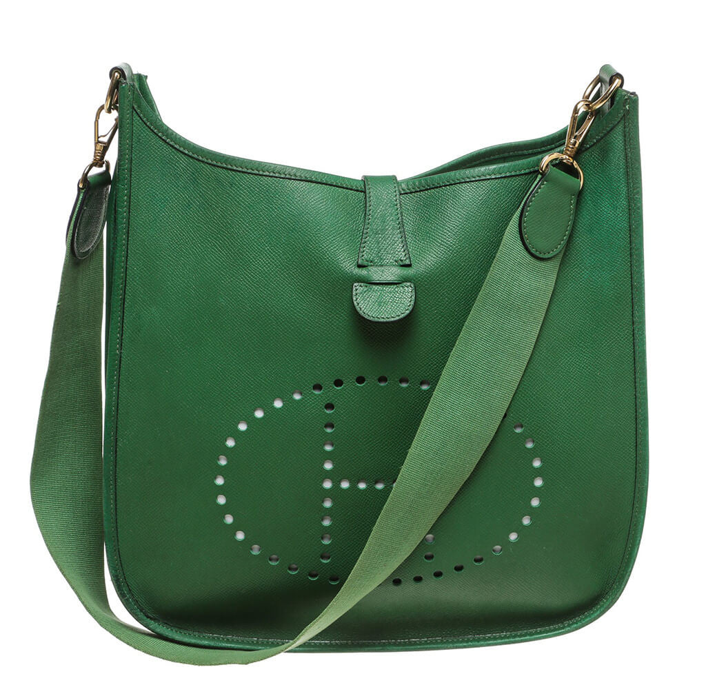 Hermès Evelyne I Bag Green Epsom Leather - Gold Hardware | Baghunter