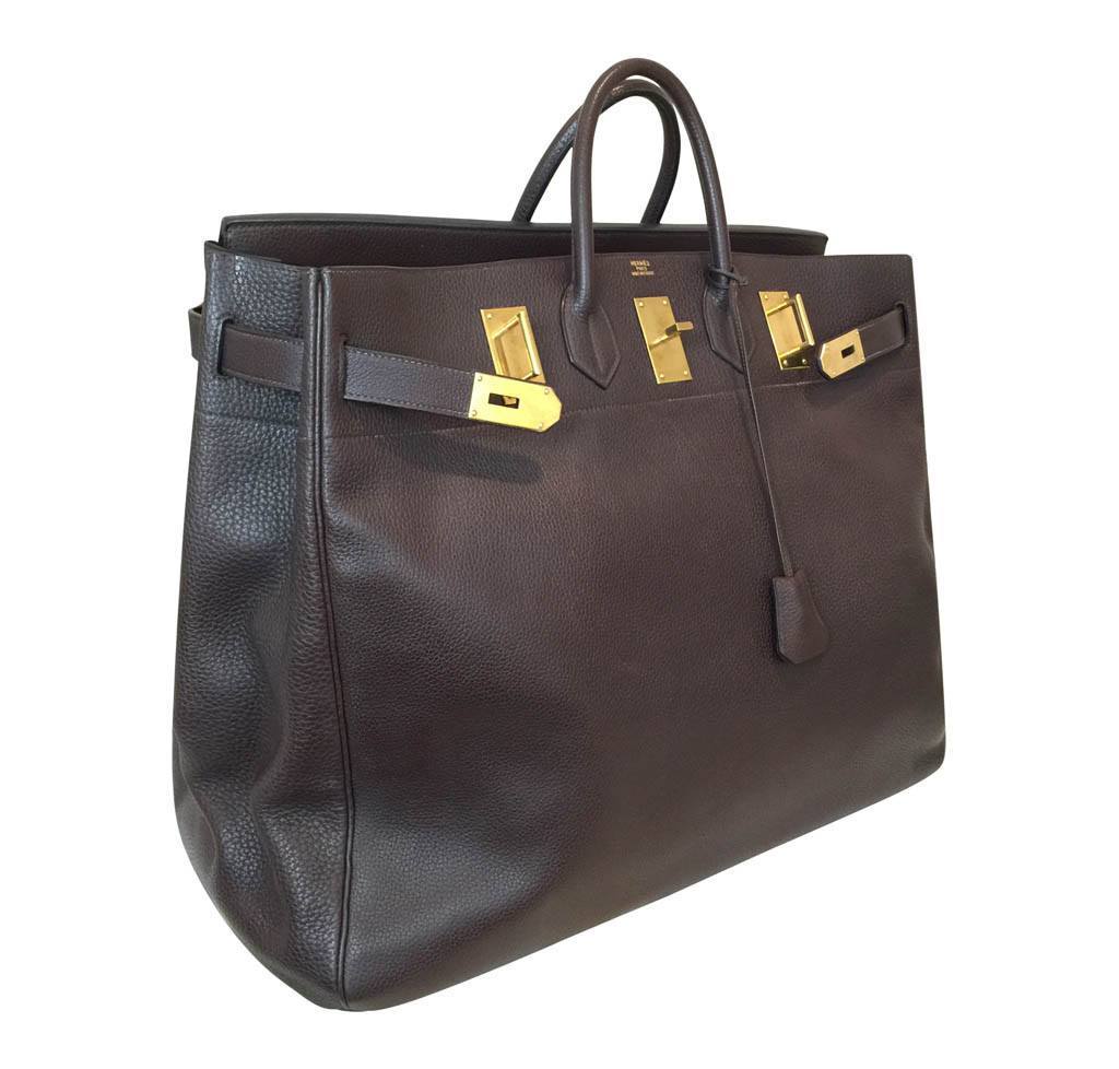 Hermès HAC Bag 55 Brown - Togo Leather GHW | Baghunter