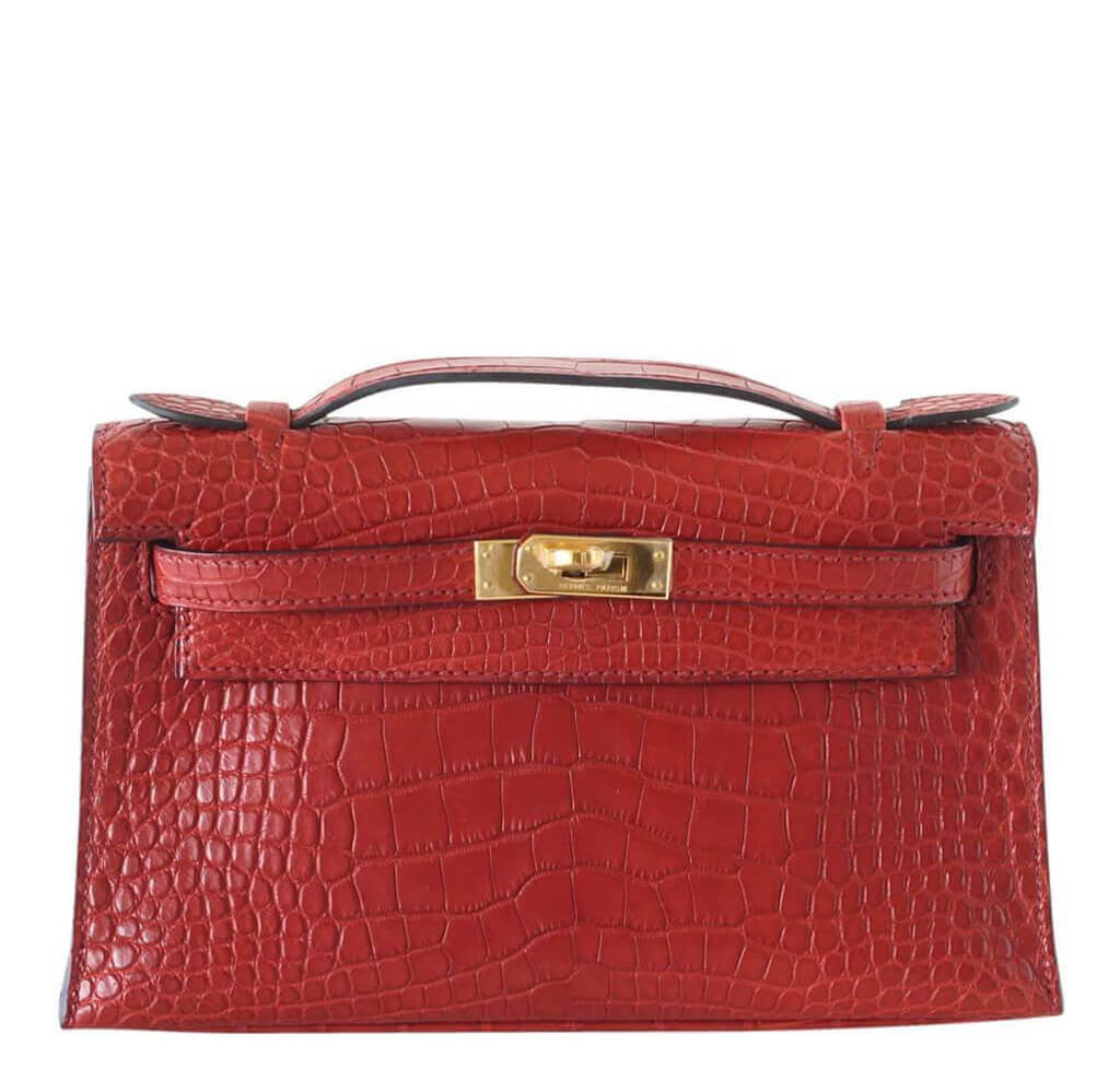 hermes kelly pochette red