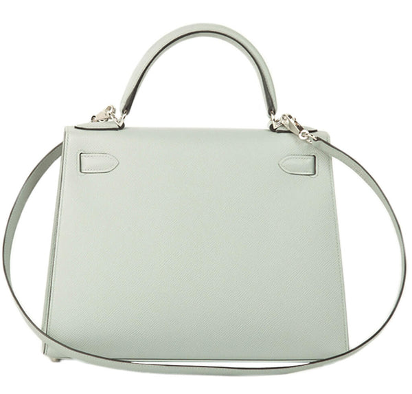 Hermès Kelly 28 Bag Bleu Glacier Epsom Leather - Palladium Hardware ...