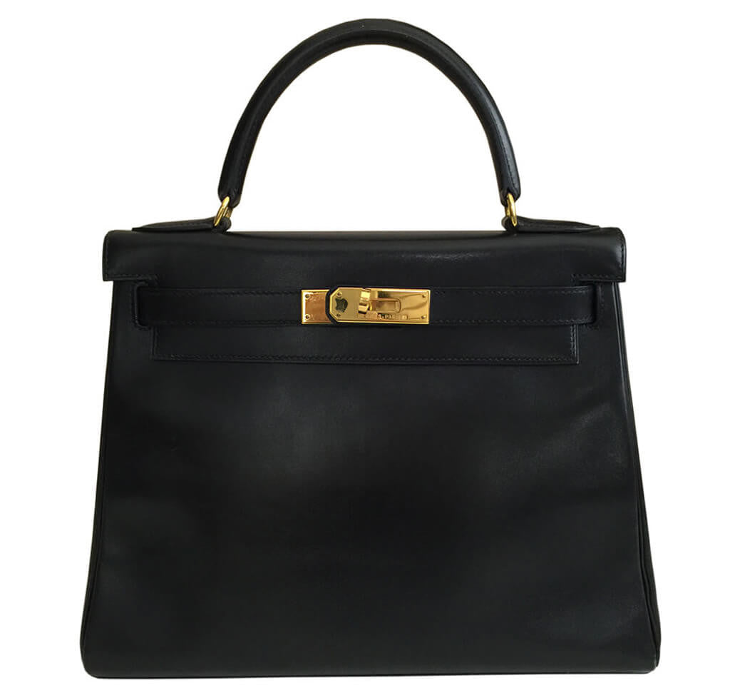 Hermès Kelly 28 Bag Black Gulliver 