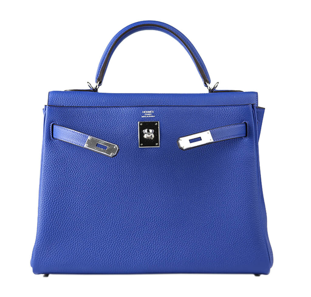Kelly 32 Bag Blue Electric Togo Leather 