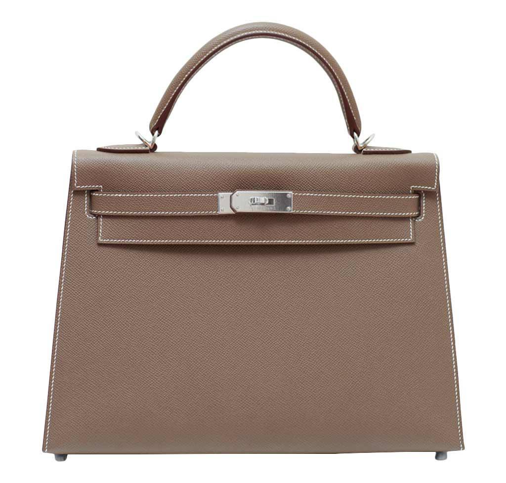 Hermès Kelly 32 Etoupe Sellier Bag | Baghunter