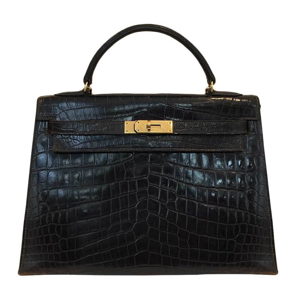 Kelly 32 Vintage Bag Cocaon Crocodile 