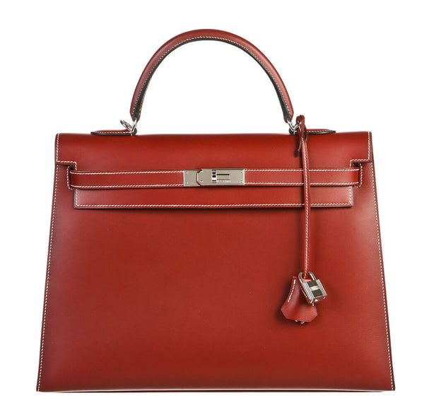 Hermès Kelly 35 Bag Chamonix Leather Rouge H - Palladium Hardware ...