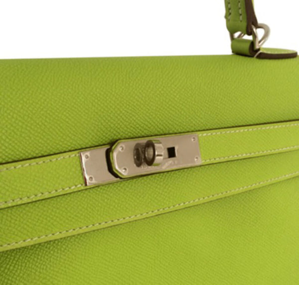 Hermès Kelly 35 Candy Series Bag Kiwi Lichen - Epsom Leather PHW ...