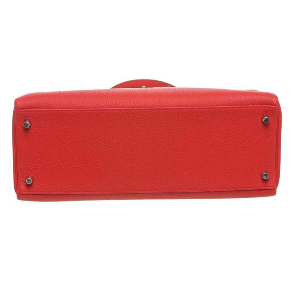 Hermès Kelly 35 Red - Togo Leather Palladium Hardware | Baghunter