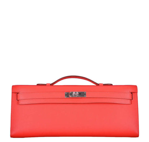 Hermès Kelly Cut Bag Capucine Swift Leather - Palladium Hardware ...