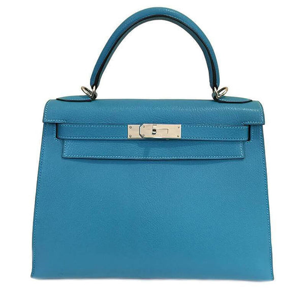 Hermès Kelly Sellier 28 Turquoise - Swift Leather PHW | Baghunter