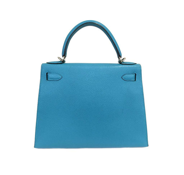 Hermès Kelly Sellier 28 Turquoise - Swift Leather PHW | Baghunter