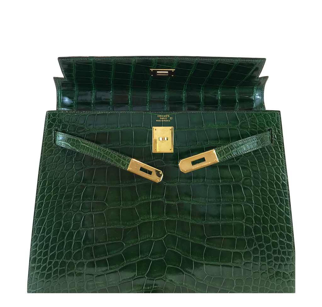 green hermes kelly bag