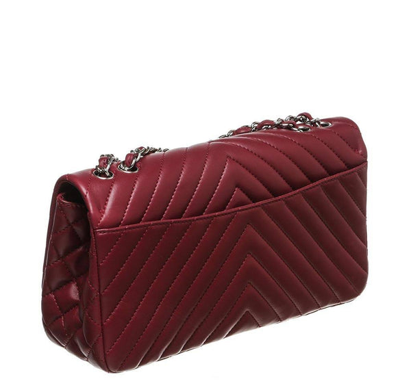 Chanel Burgundy Jumbo Classic Flap Bag | Baghunter