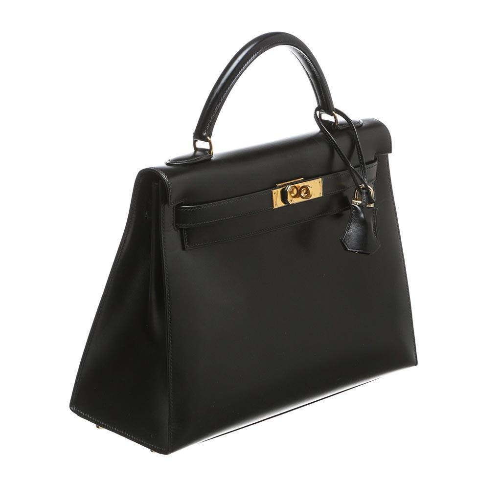Hermès Kelly 32 Black - Box Leather GHW 