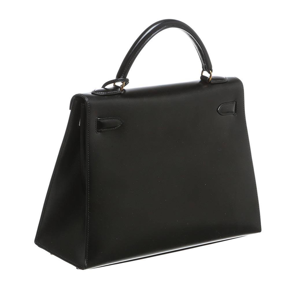 Hermès Kelly 32 Black - Box Leather GHW | Baghunter